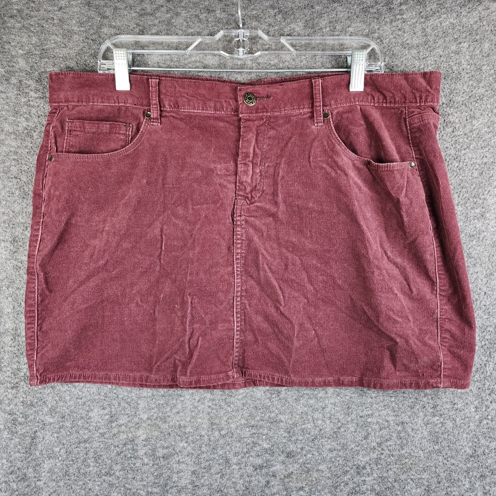 Old Navy Skirt Womens 16 Burgundy Corduroy Mini Pockets EUC